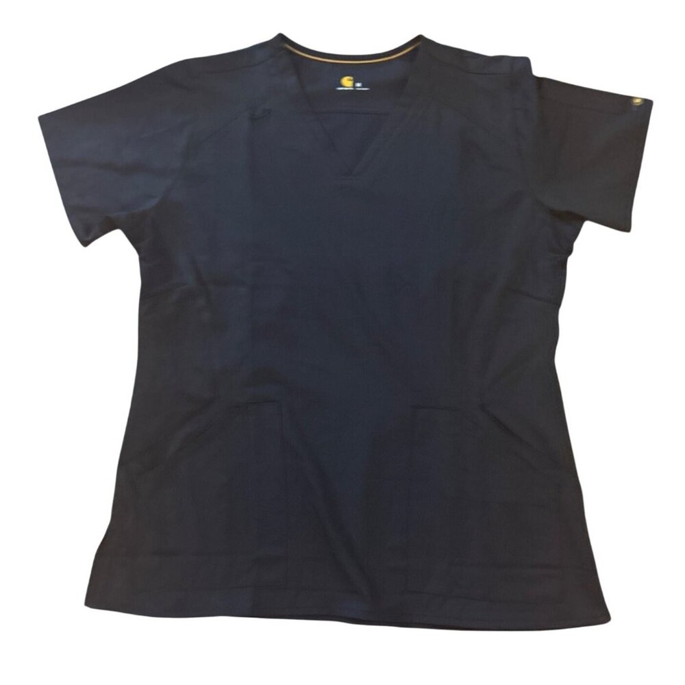 Carhartt Liberty Scrub Top Women Med Black V Neck Vented Fastdry Stretch New